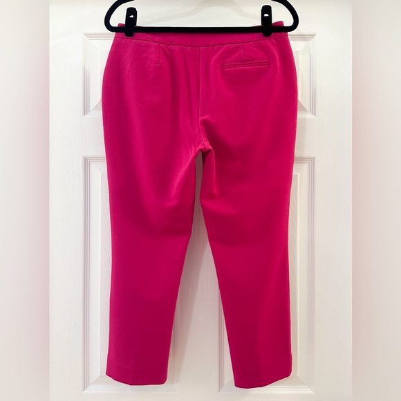Worthington Flat Front Cropped Dress Pants Fuchsia Pink Zipper Detail sz 6 - Picture 6 of 7